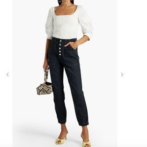 VERONICA BEARD High-rise tapered jeans black wash